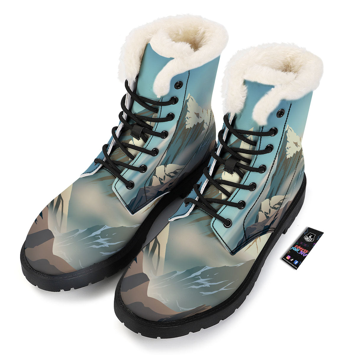 High Mountain Print Winter Boots-grizzshop