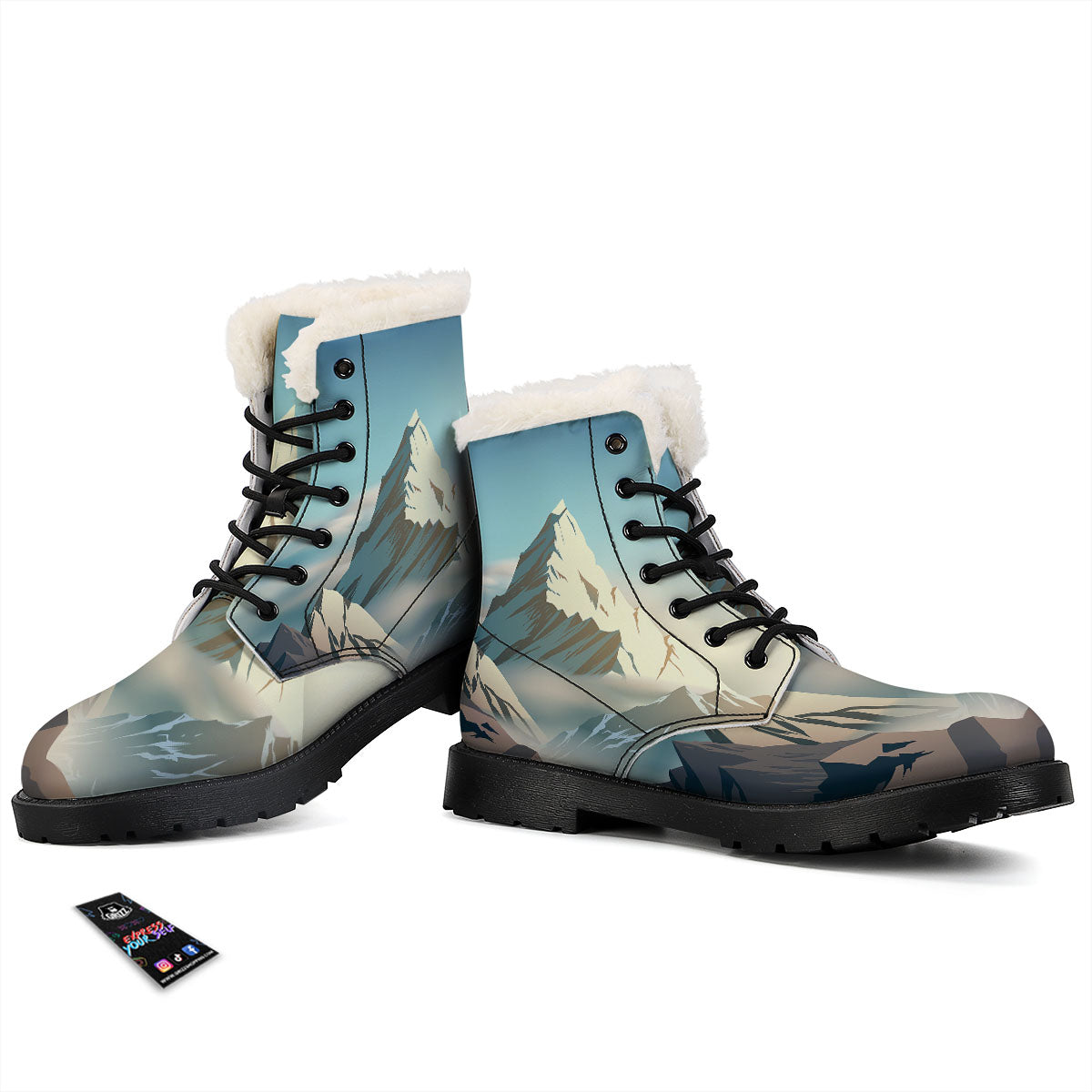 High Mountain Print Winter Boots-grizzshop