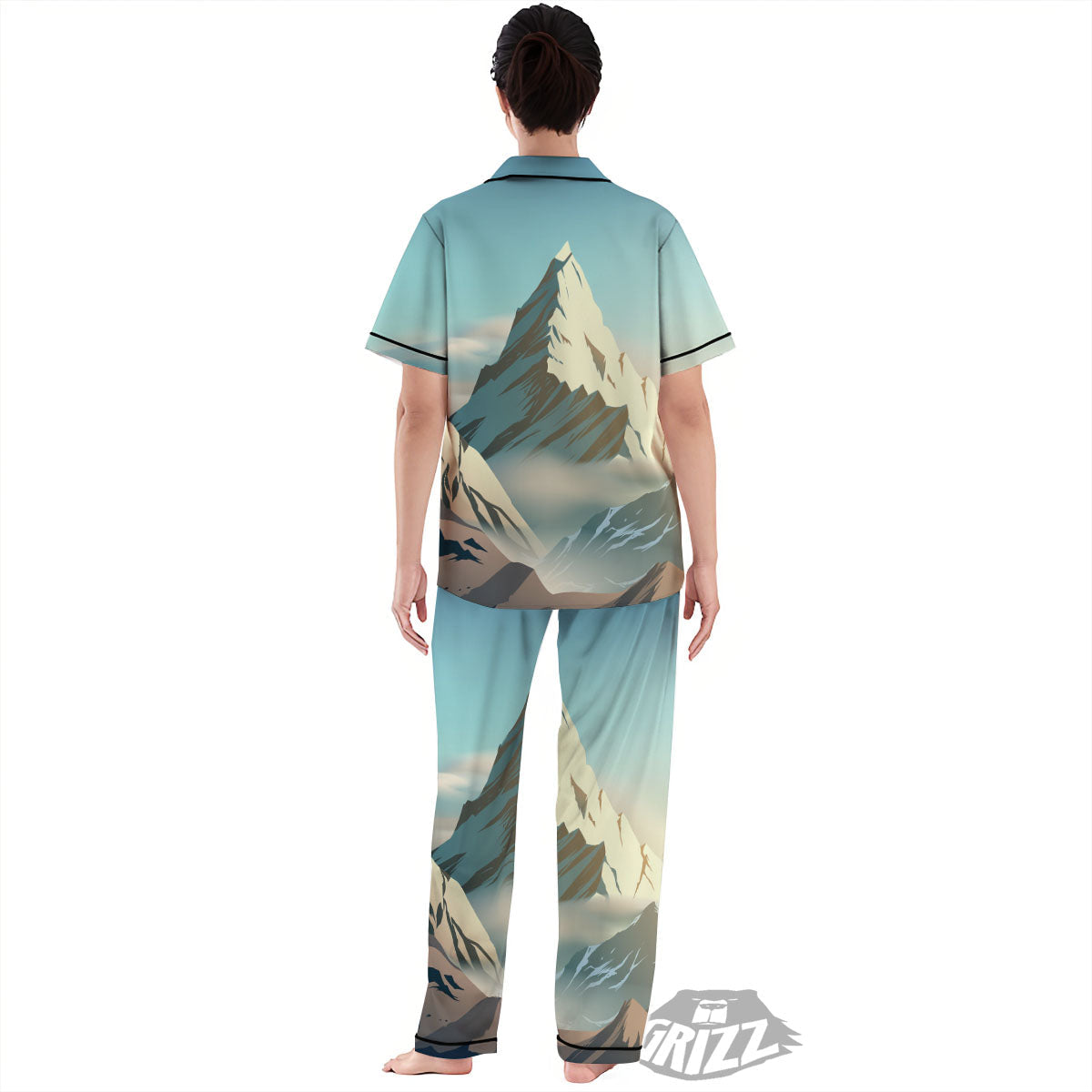 High Mountain Print Women's Pajamas Set-grizzshop