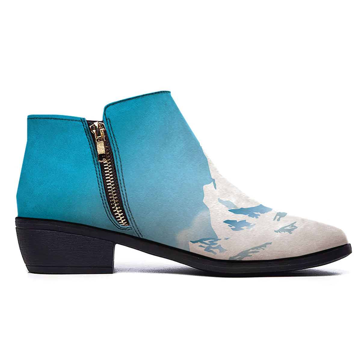 Himalaya Mountain Print Ankle Boots-grizzshop