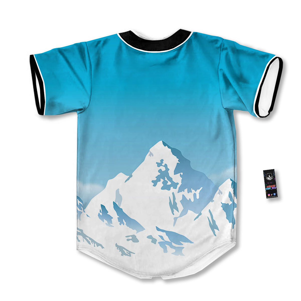 Himalaya Mountain Print Baseball Jersey-grizzshop