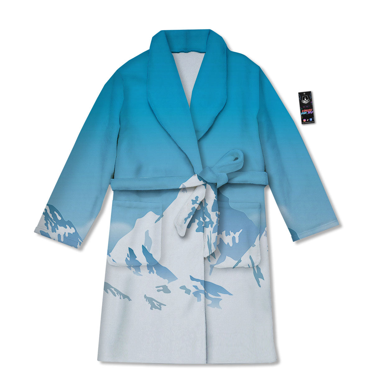 Himalaya Mountain Print Bathrobe-grizzshop