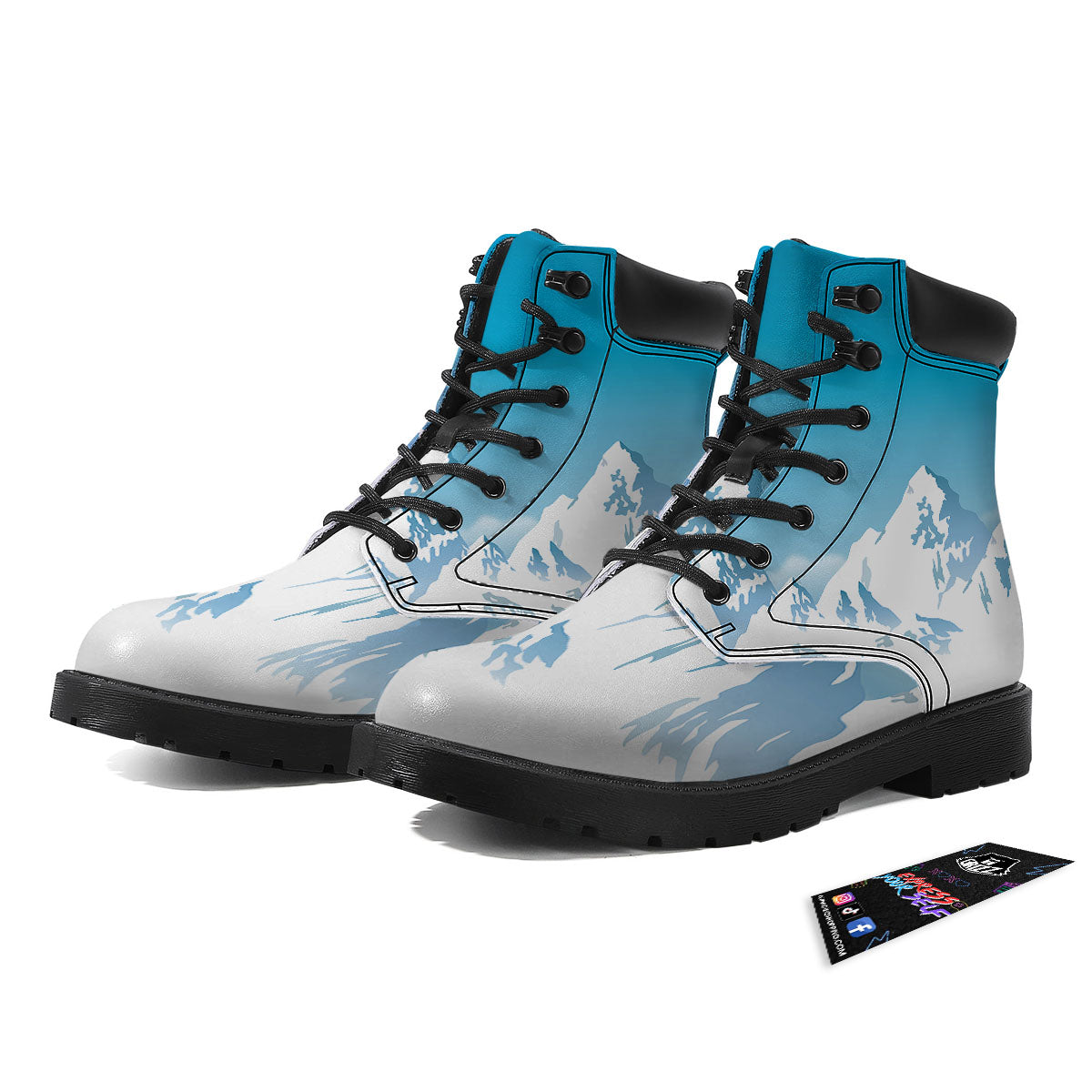 Himalaya Mountain Print Boots-grizzshop