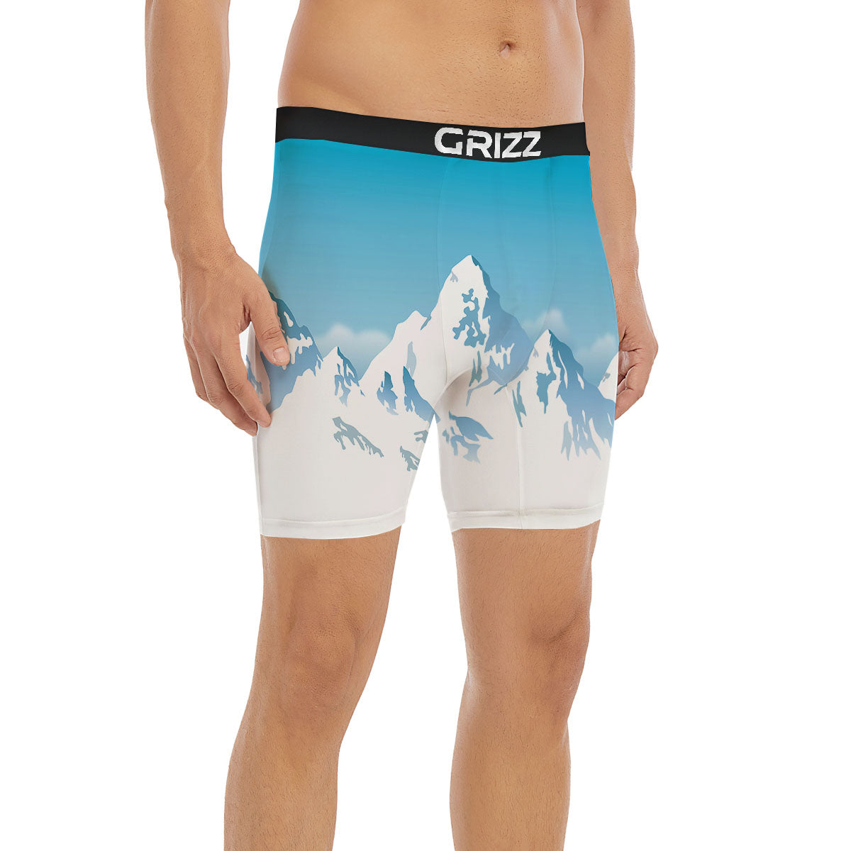 Himalaya Mountain Print Boxer Briefs-grizzshop