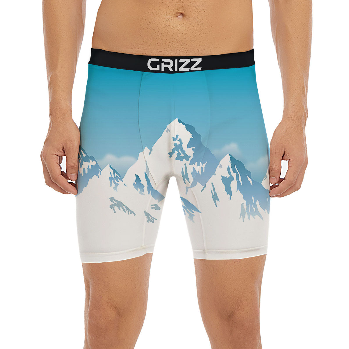 Himalaya Mountain Print Boxer Briefs-grizzshop