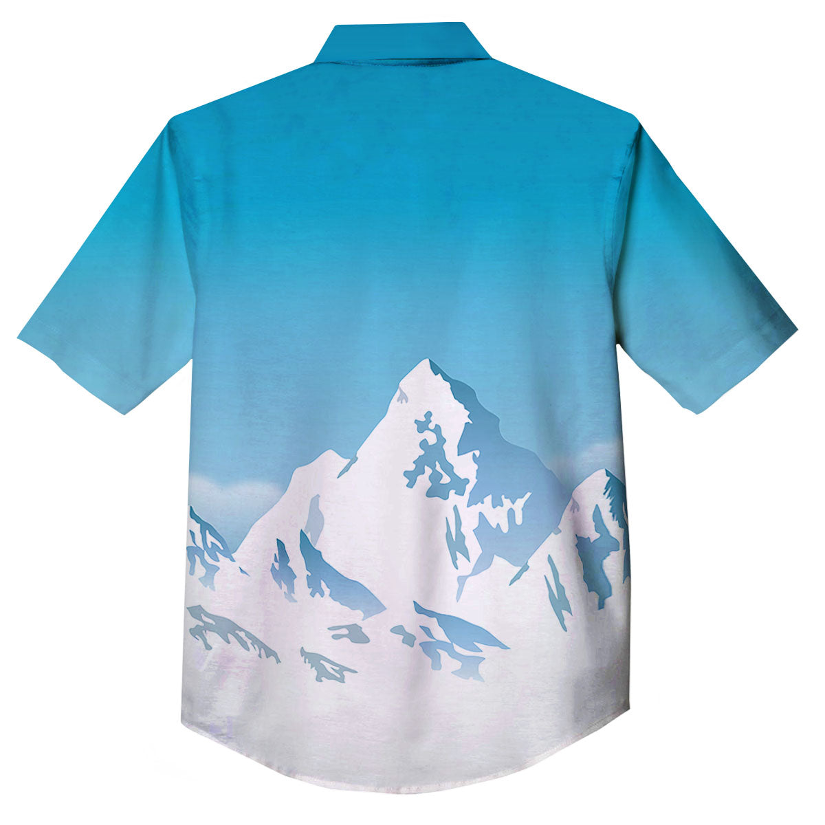 Himalaya Mountain Print Button Up Shirt-grizzshop