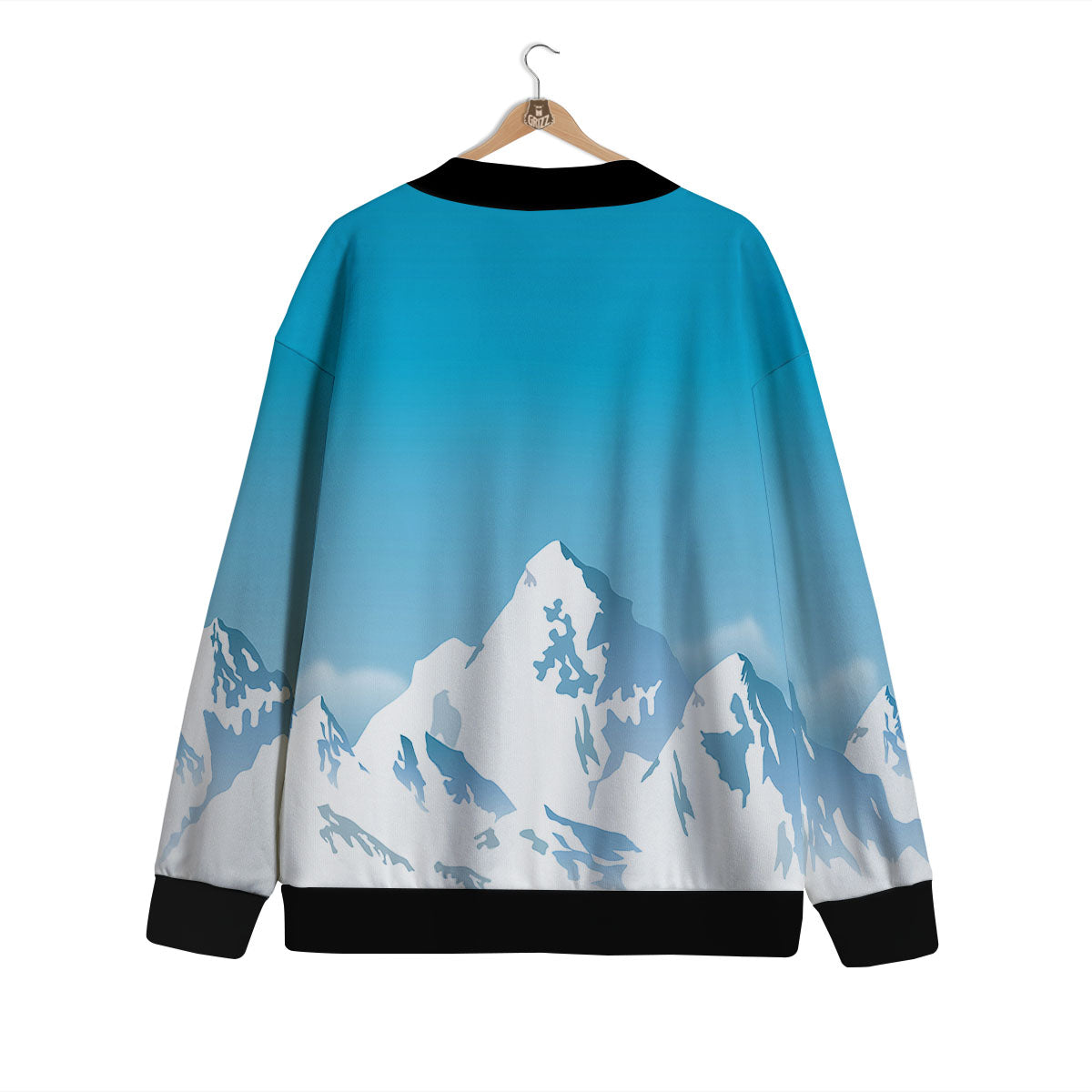 Himalaya Mountain Print Cardigan-grizzshop