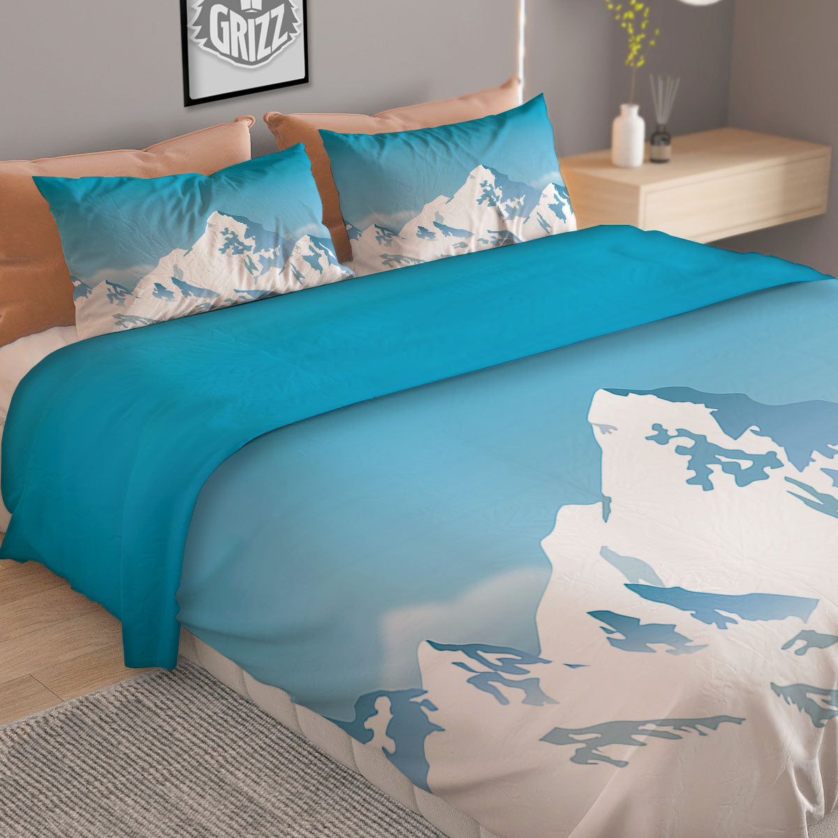 Himalaya Mountain Print Duvet Cover Bedding Set