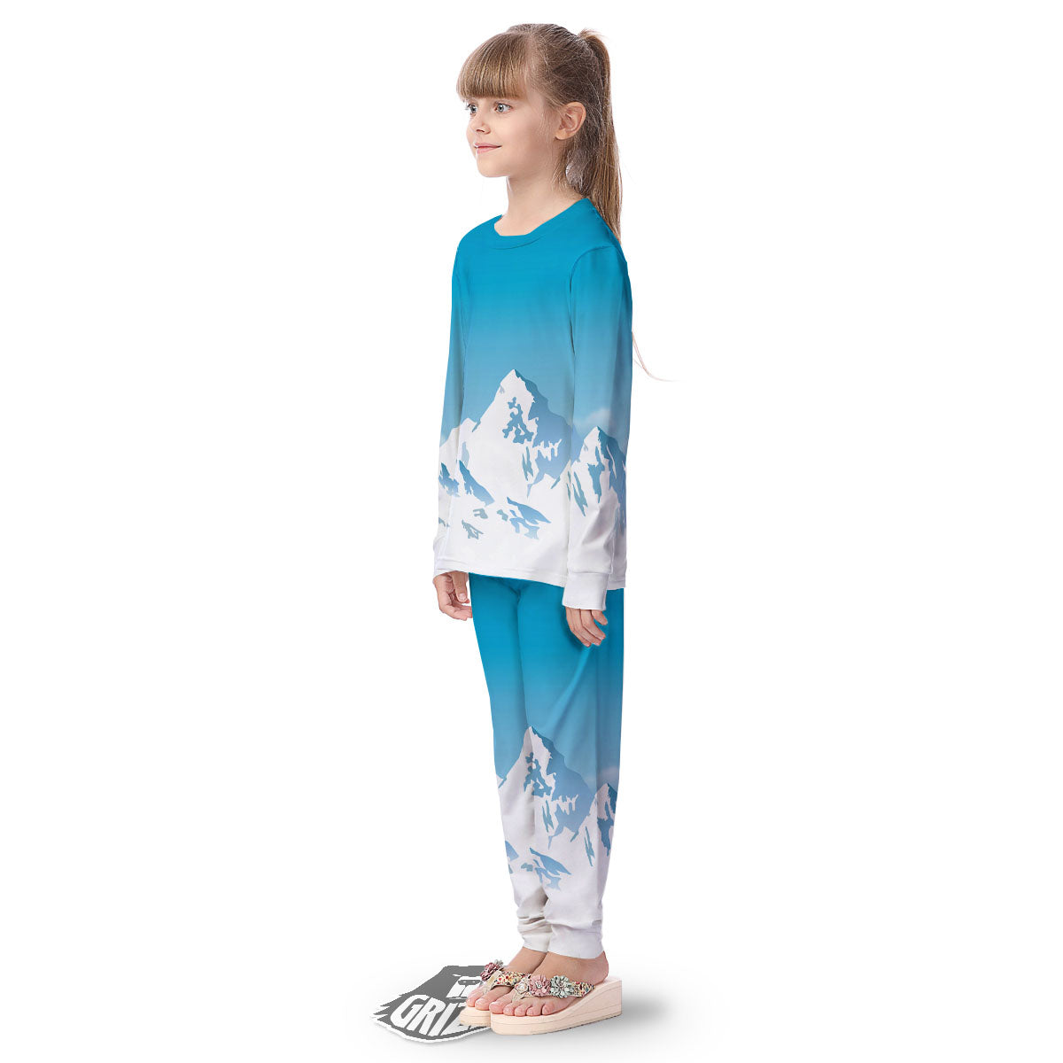 Himalaya Mountain Print Kid's Pajamas-grizzshop