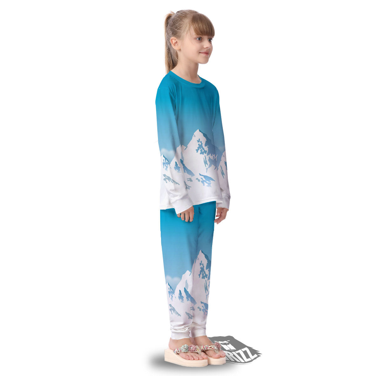 Himalaya Mountain Print Kid's Pajamas-grizzshop