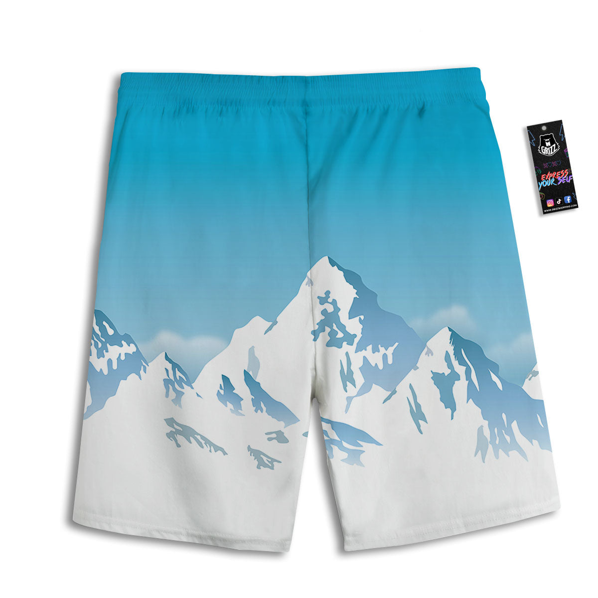 Himalaya Mountain Print Men's Athletic Shorts