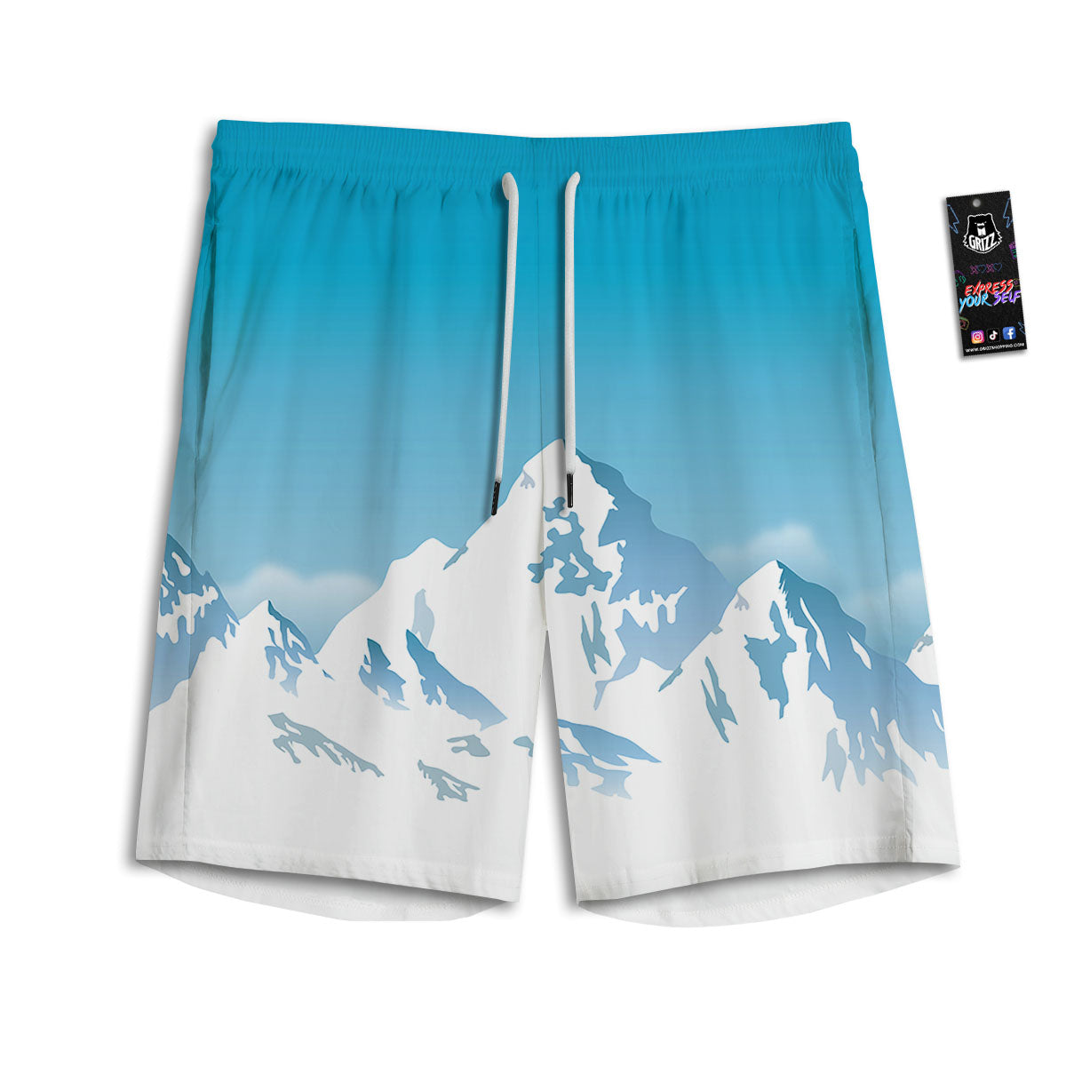 Himalaya Mountain Print Men's Athletic Shorts