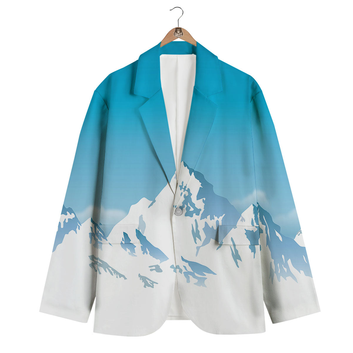 Himalaya Mountain Print Men's Blazer-grizzshop