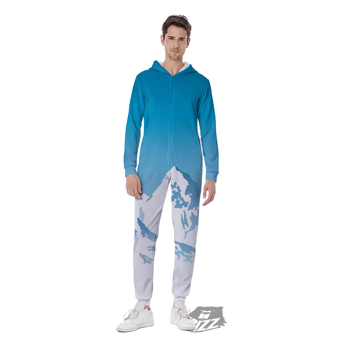 Himalaya Mountain Print Men's Jumpsuit-grizzshop