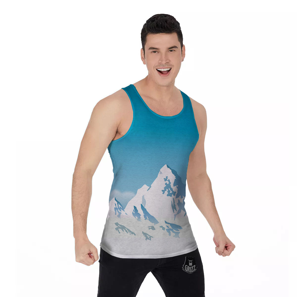 Himalaya Mountain Print Men's Tank Top-grizzshop