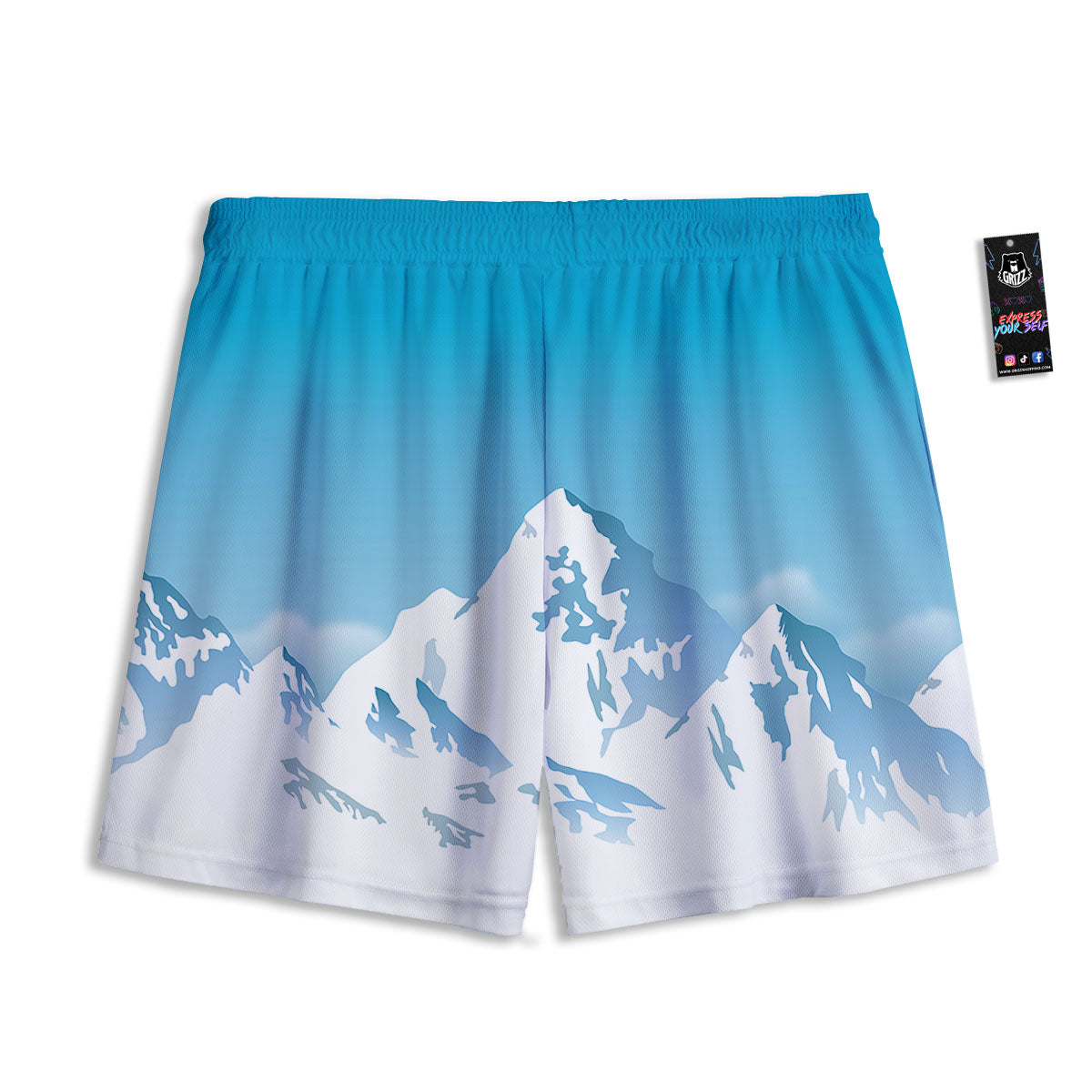 Himalaya Mountain Print Mesh Shorts