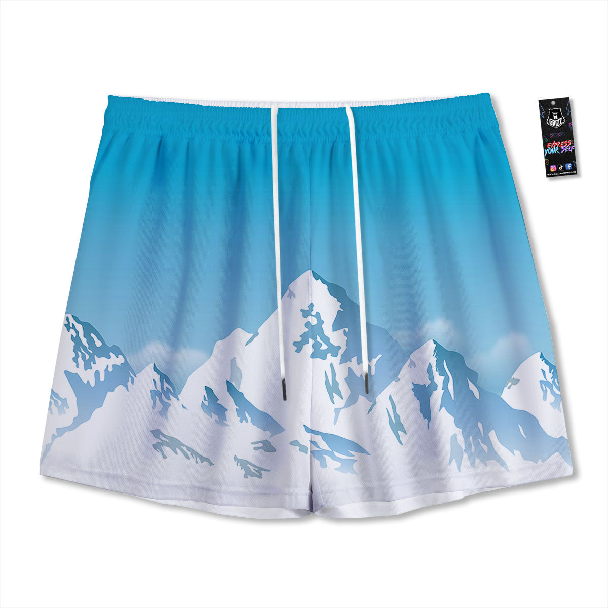 Himalaya Mountain Print Mesh Shorts
