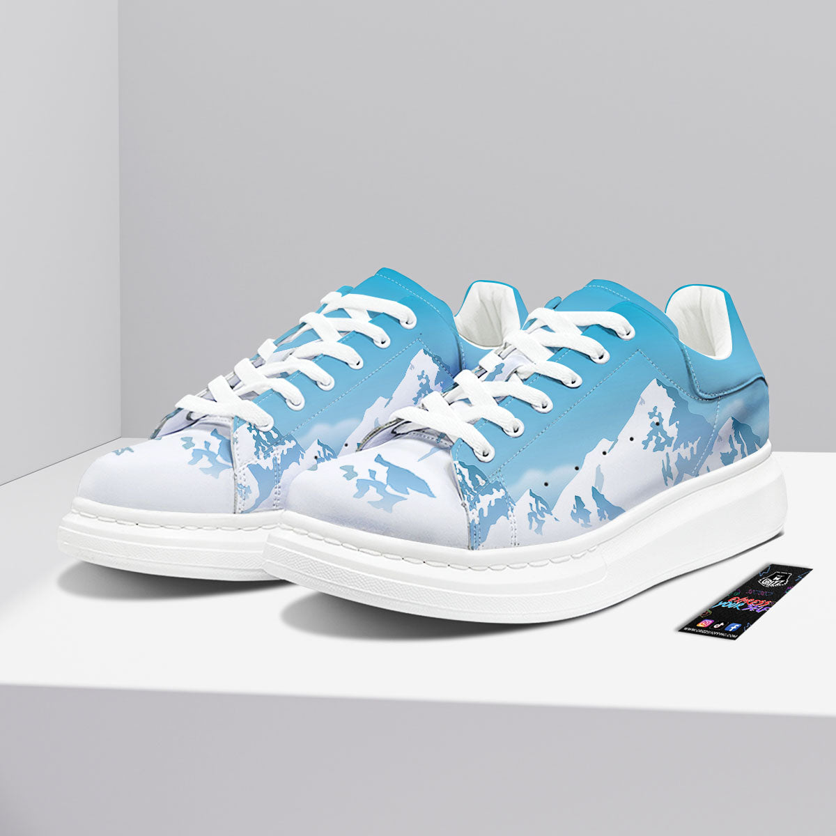 Himalaya Mountain Print Platform Shoes-grizzshop