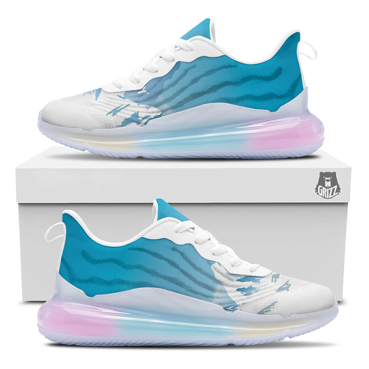 Himalaya Mountain Print Running Sneakers-grizzshop