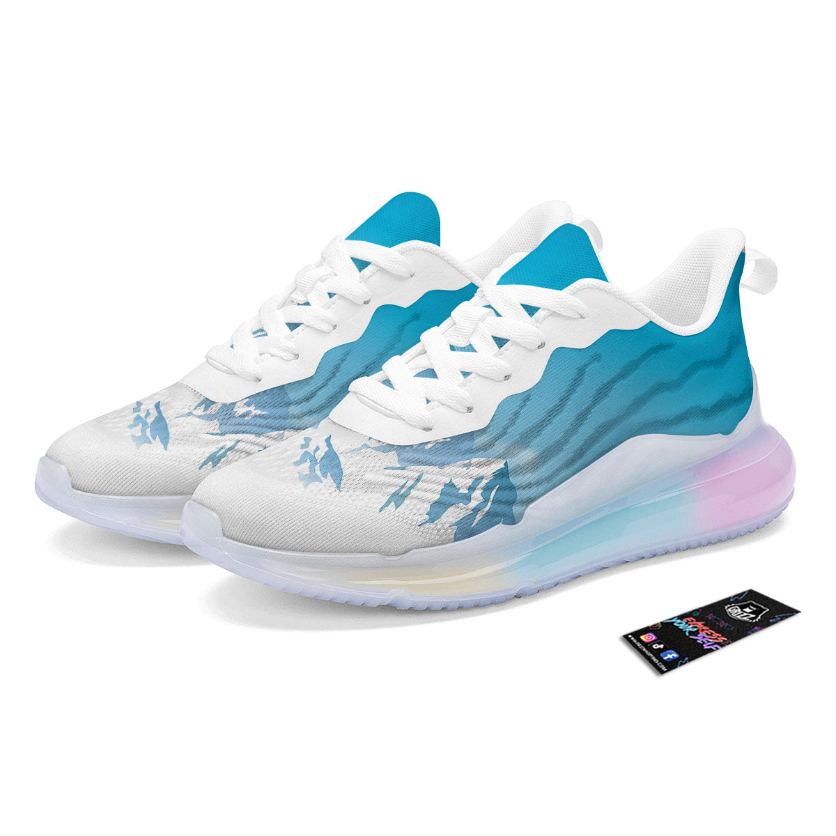 Himalaya Mountain Print Running Sneakers-grizzshop
