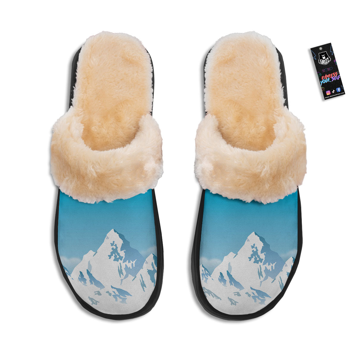 Himalaya Mountain Print Slippers-grizzshop