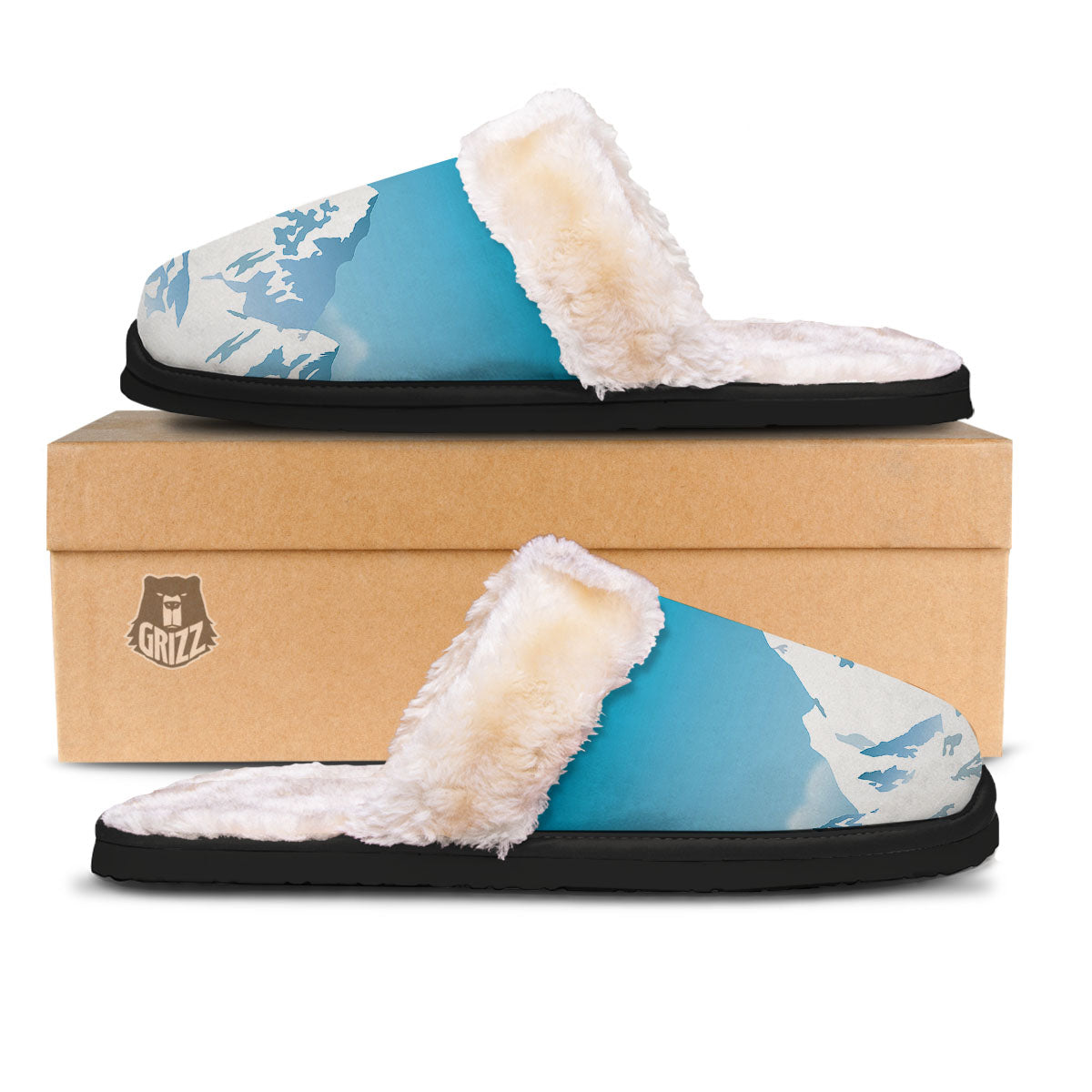 Himalaya Mountain Print Slippers-grizzshop