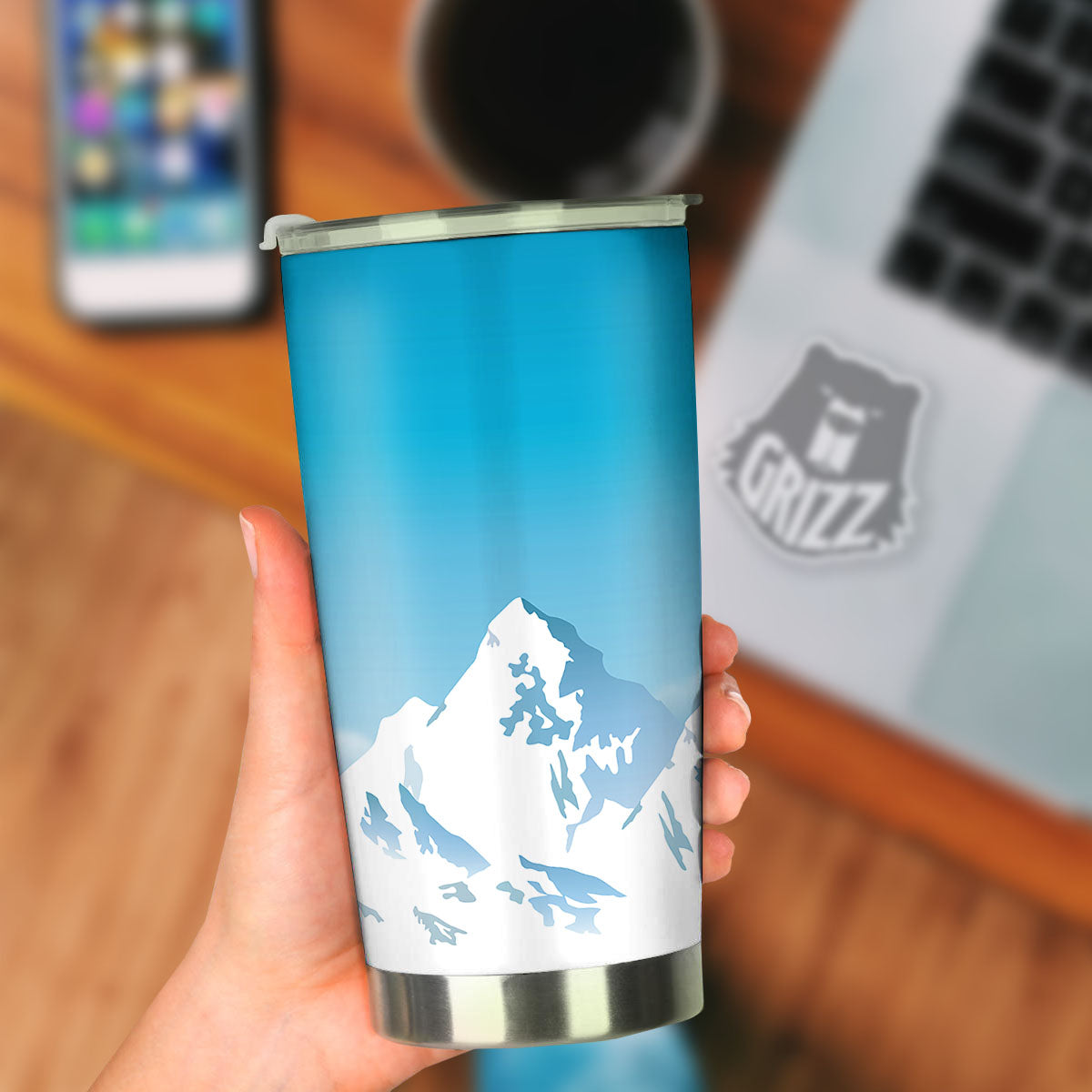 Himalaya Mountain Print Tumbler-grizzshop