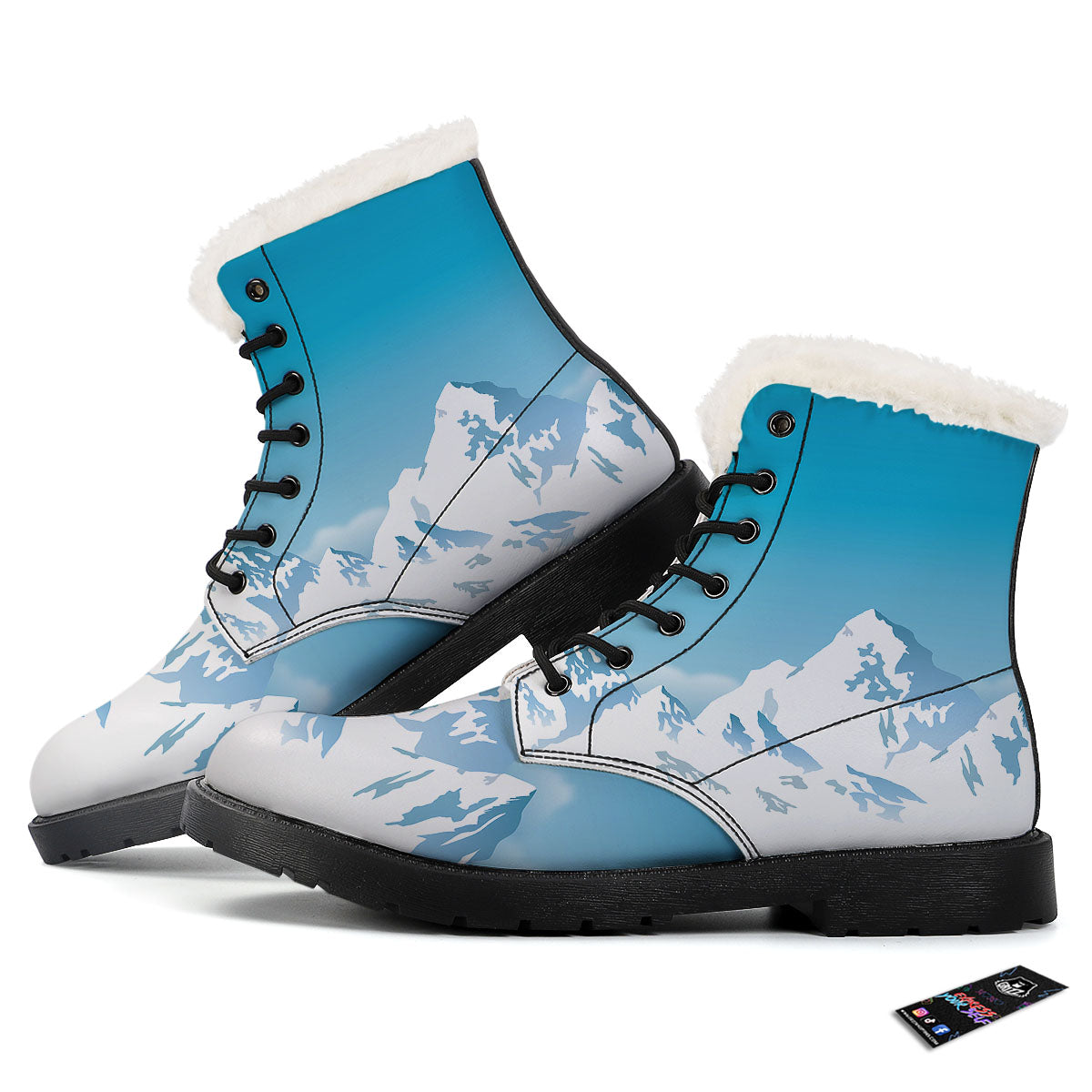Himalaya Mountain Print Winter Boots-grizzshop