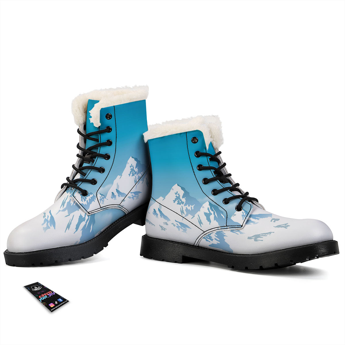 Himalaya Mountain Print Winter Boots-grizzshop