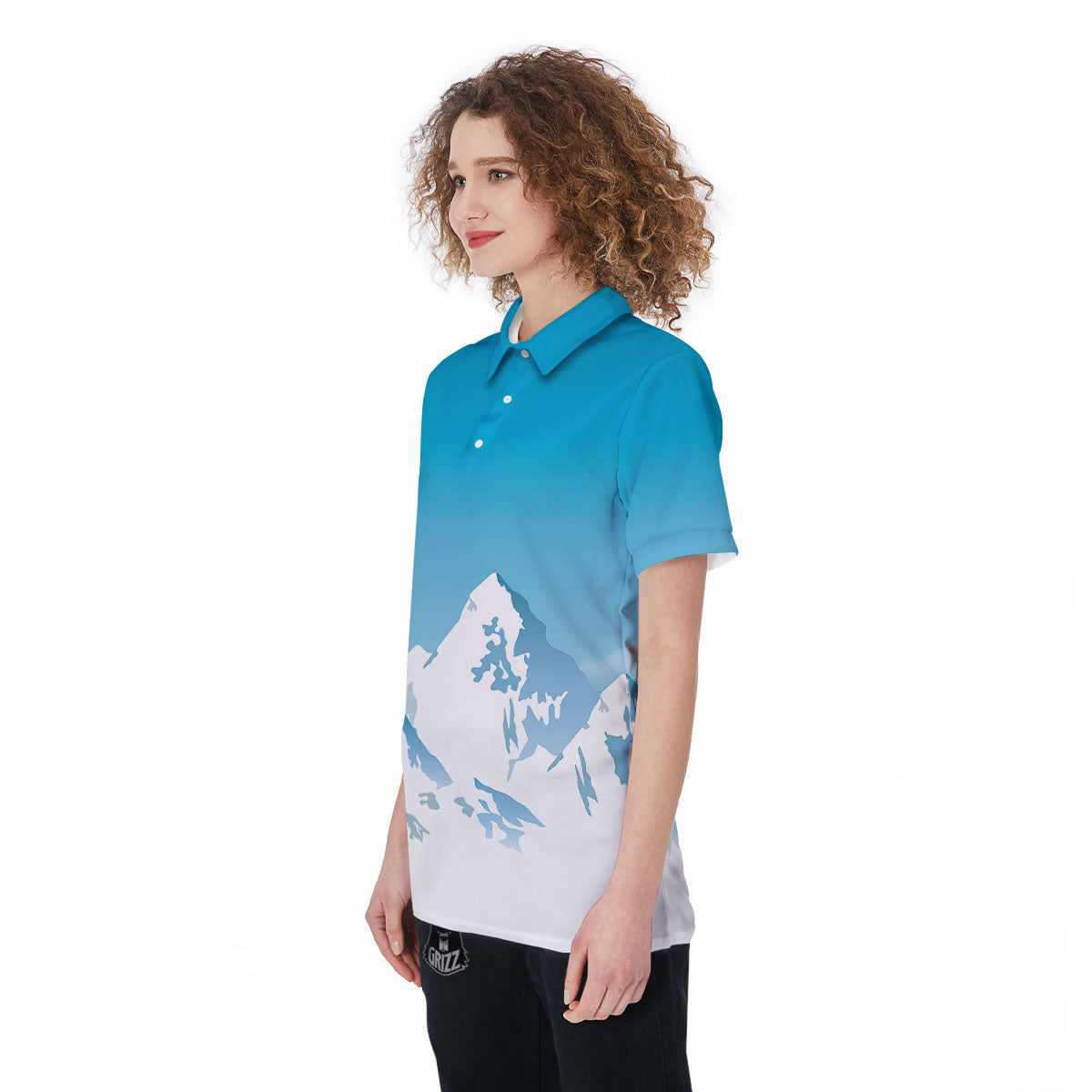 Himalaya Mountain Print Women's Golf Shirts-grizzshop
