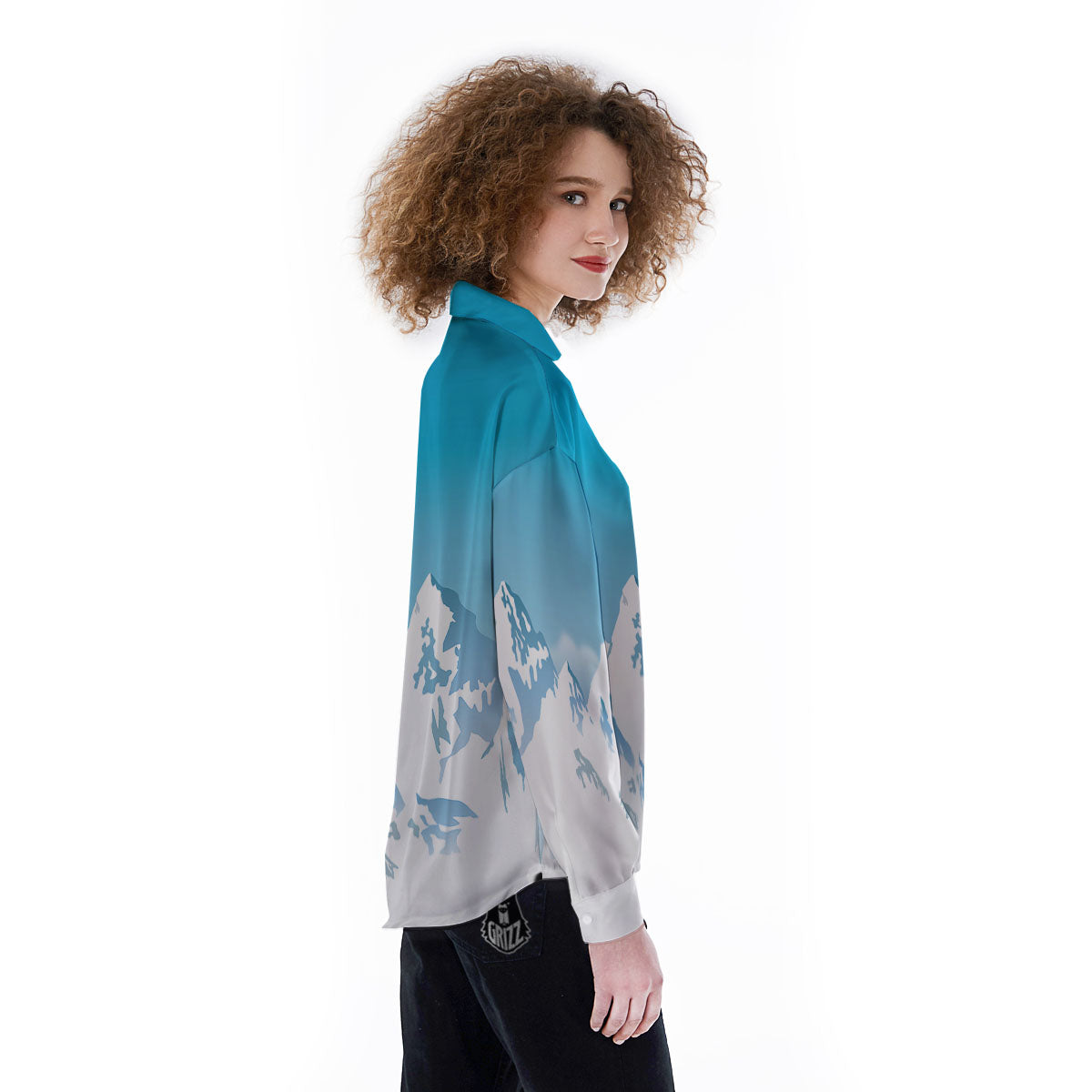 Himalaya Mountain Print Women's Long Sleeve Shirts-grizzshop