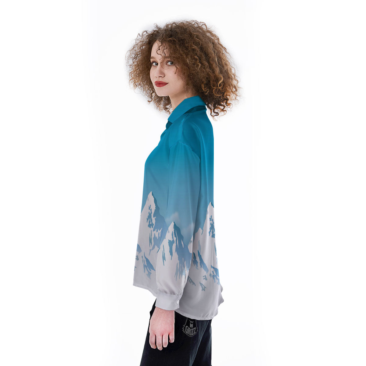Himalaya Mountain Print Women's Long Sleeve Shirts-grizzshop
