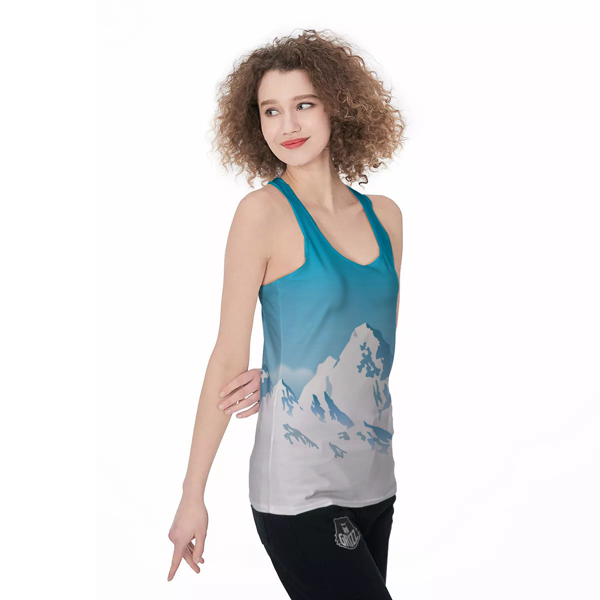 Himalaya Mountain Print Women's Racerback Tank Top-grizzshop