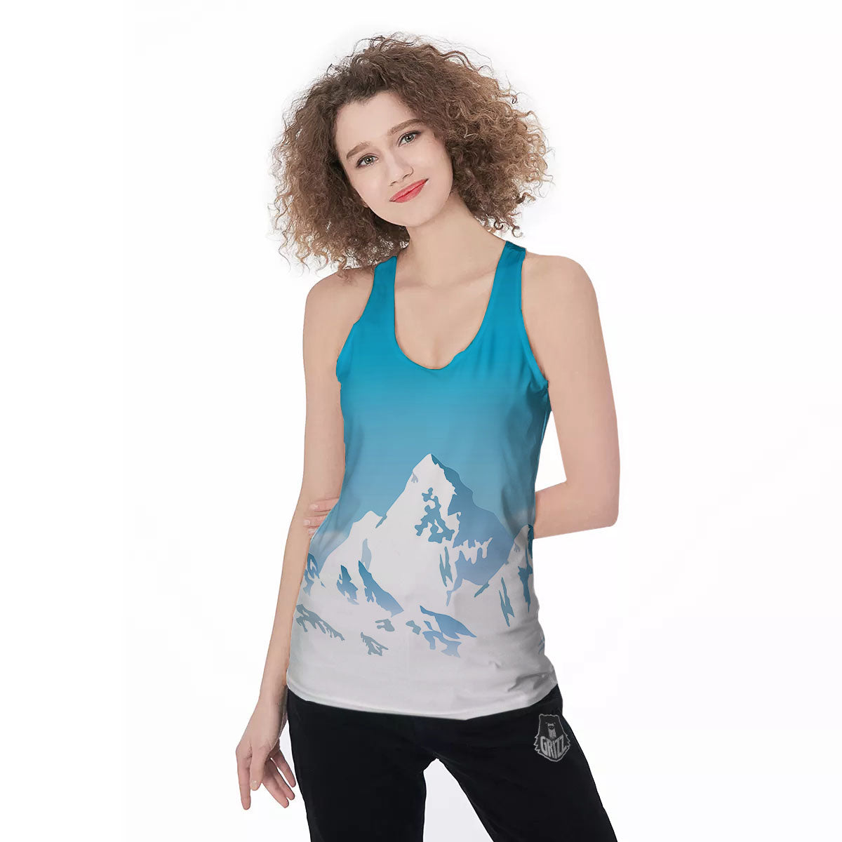 Himalaya Mountain Print Women's Racerback Tank Top-grizzshop