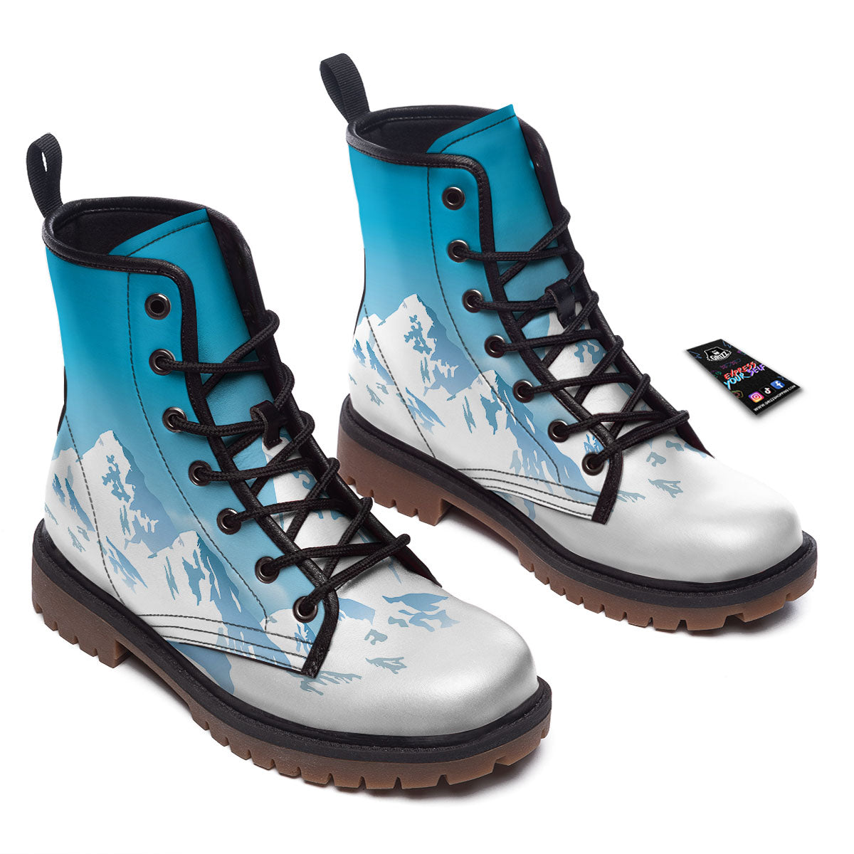 Himalaya Mountain Print Work Boots-grizzshop