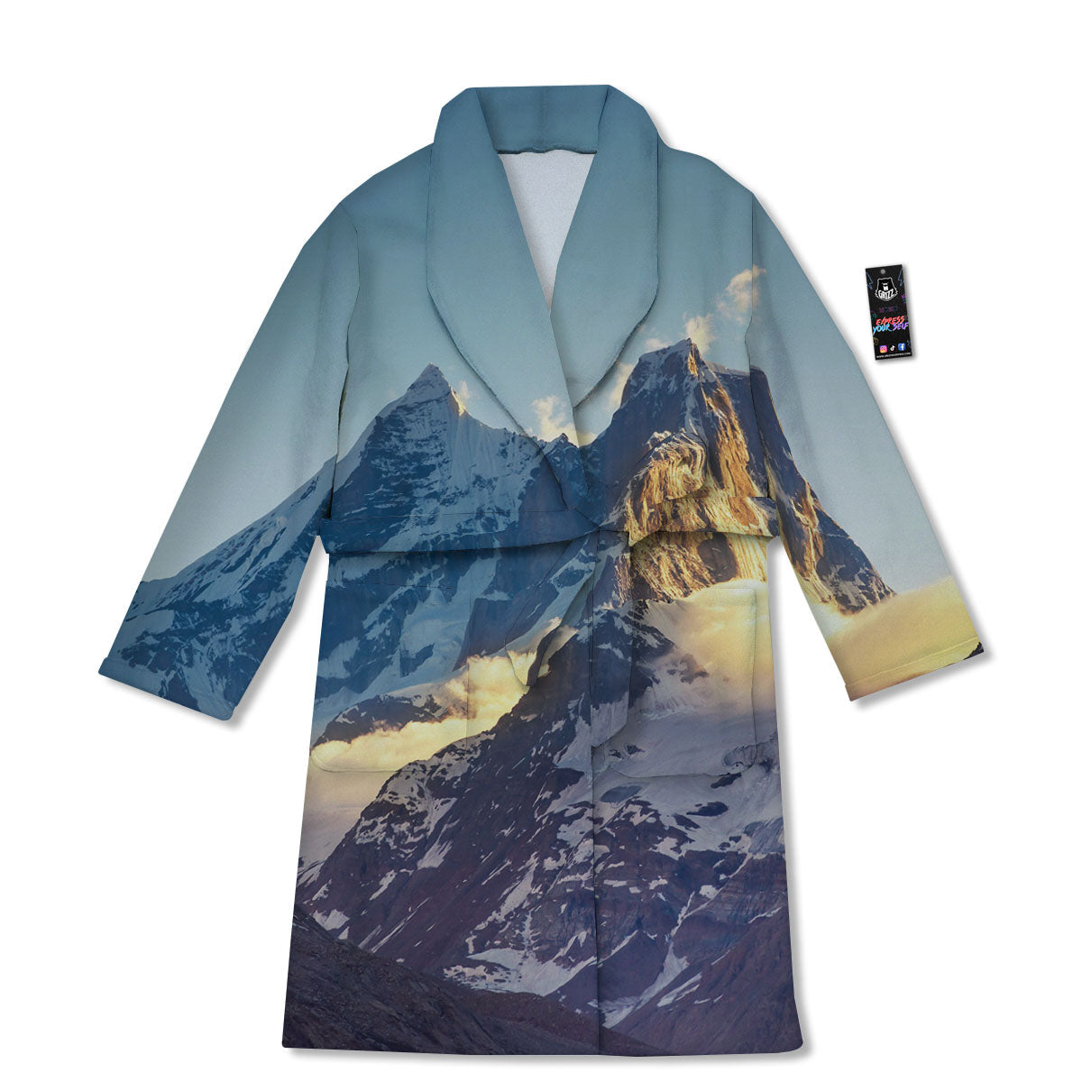 Himalayan Moutain Print Bathrobe-grizzshop