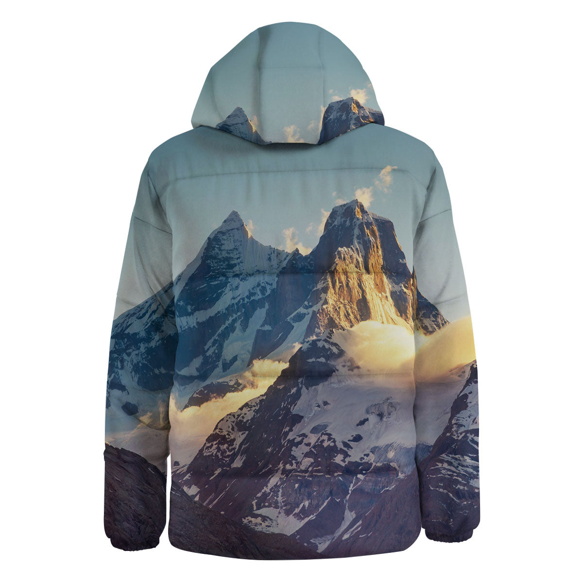 Himalayan Moutain Print Down Jacket-grizzshop