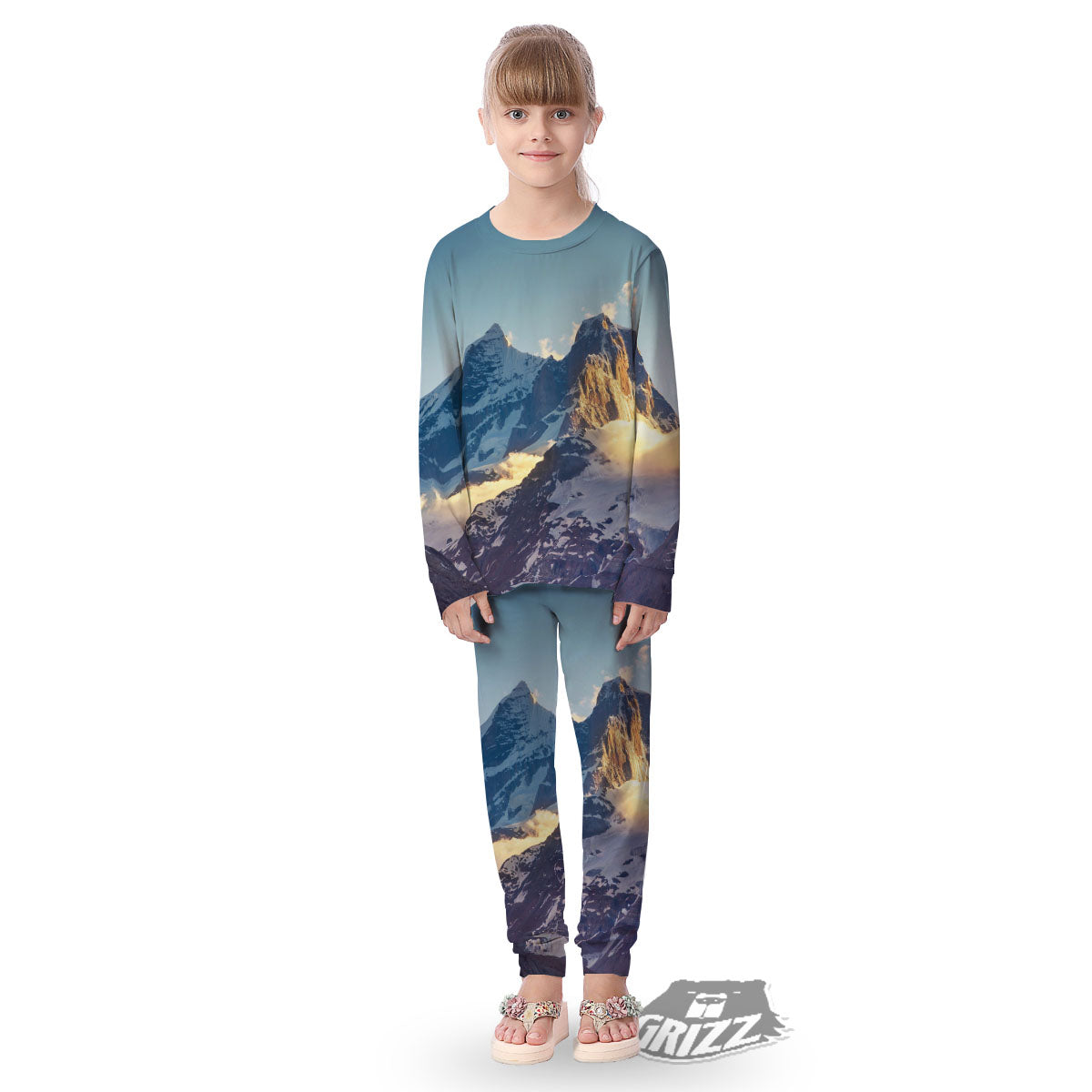 Himalayan Moutain Print Kid's Pajamas-grizzshop