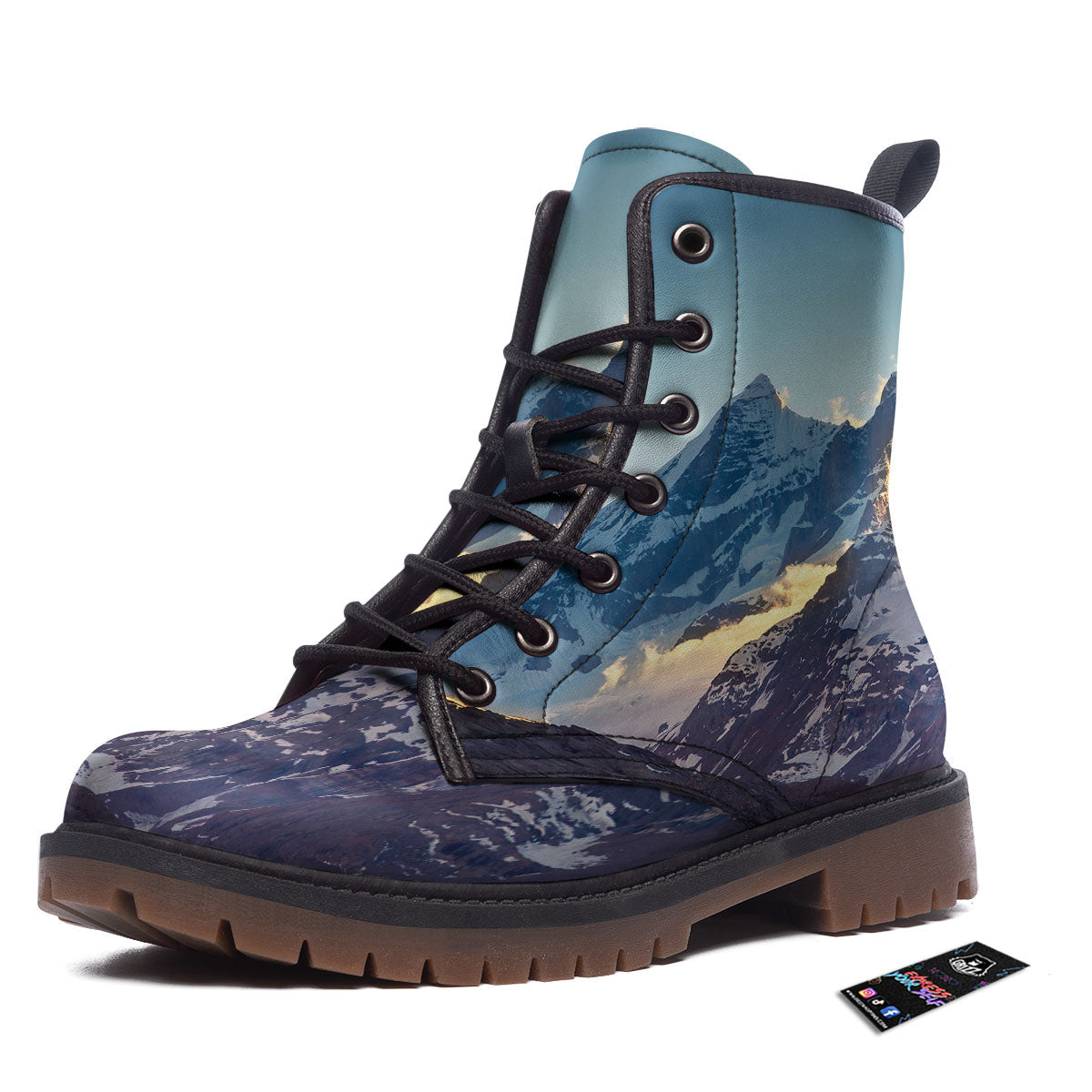 Himalayan Moutain Print Work Boots-grizzshop