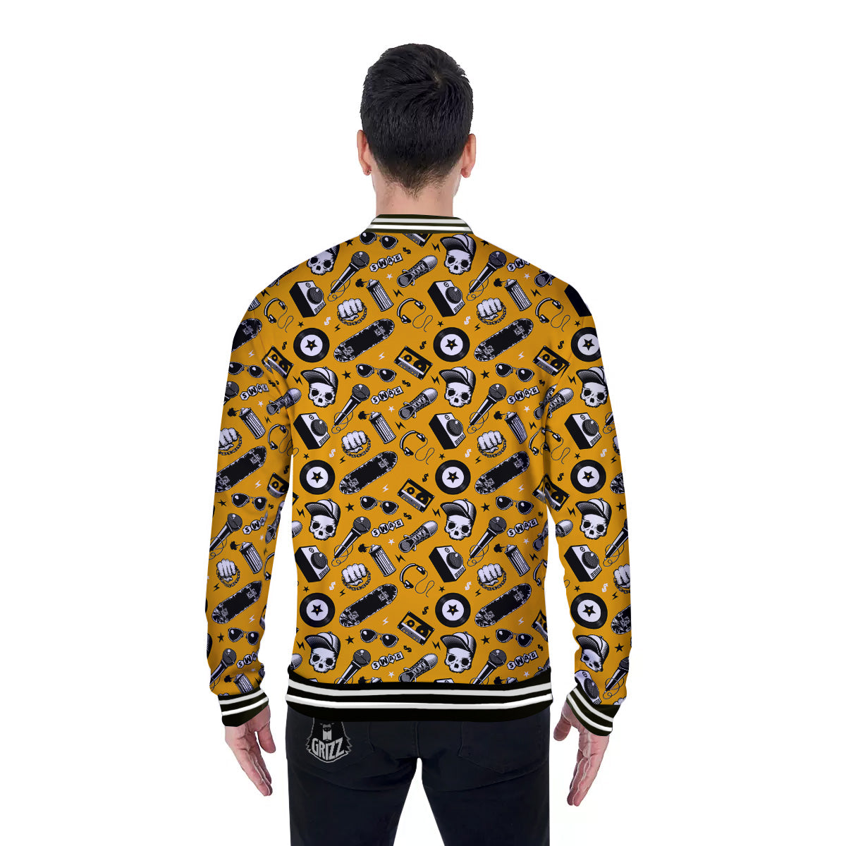 Hip Hop Equipment Print Pattern Baseball Jacket-grizzshop
