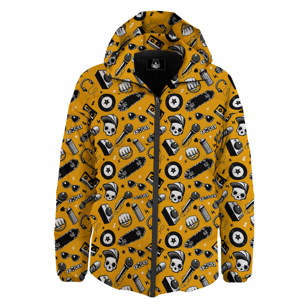 Hip Hop Equipment Print Pattern Down Jacket-grizzshop
