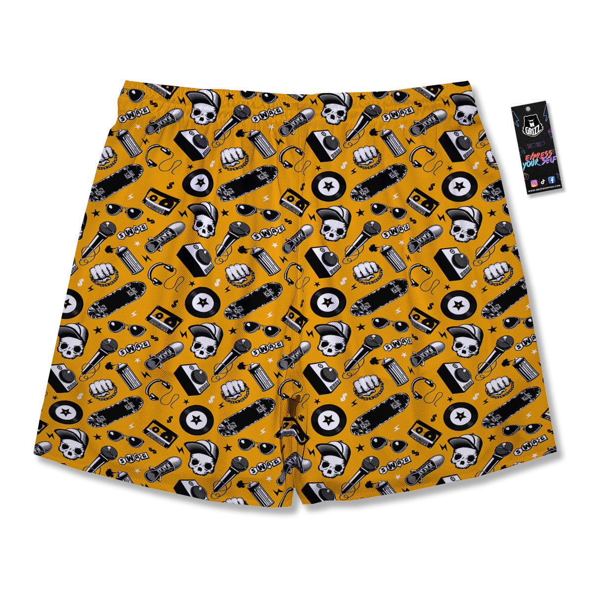 Hip Hop Equipment Print Pattern Men's Running Shorts-grizzshop