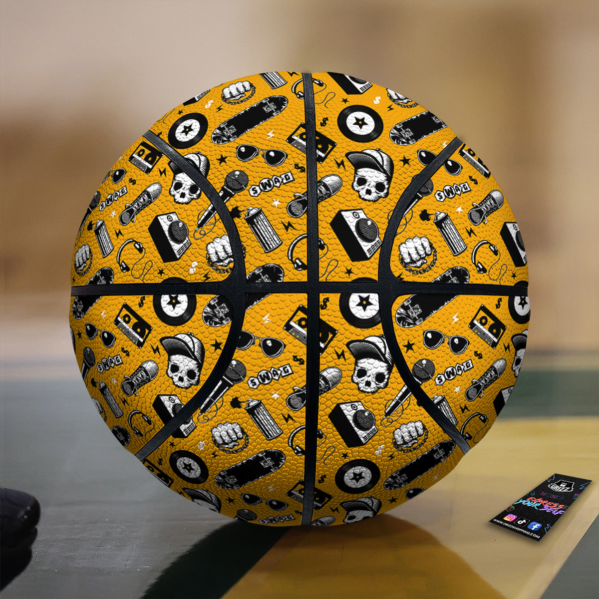 Hip Hop Equipment Print Pattern Basketball