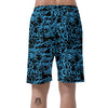 Hiphop Graffiti Blue Text Print Men's Shorts-grizzshop