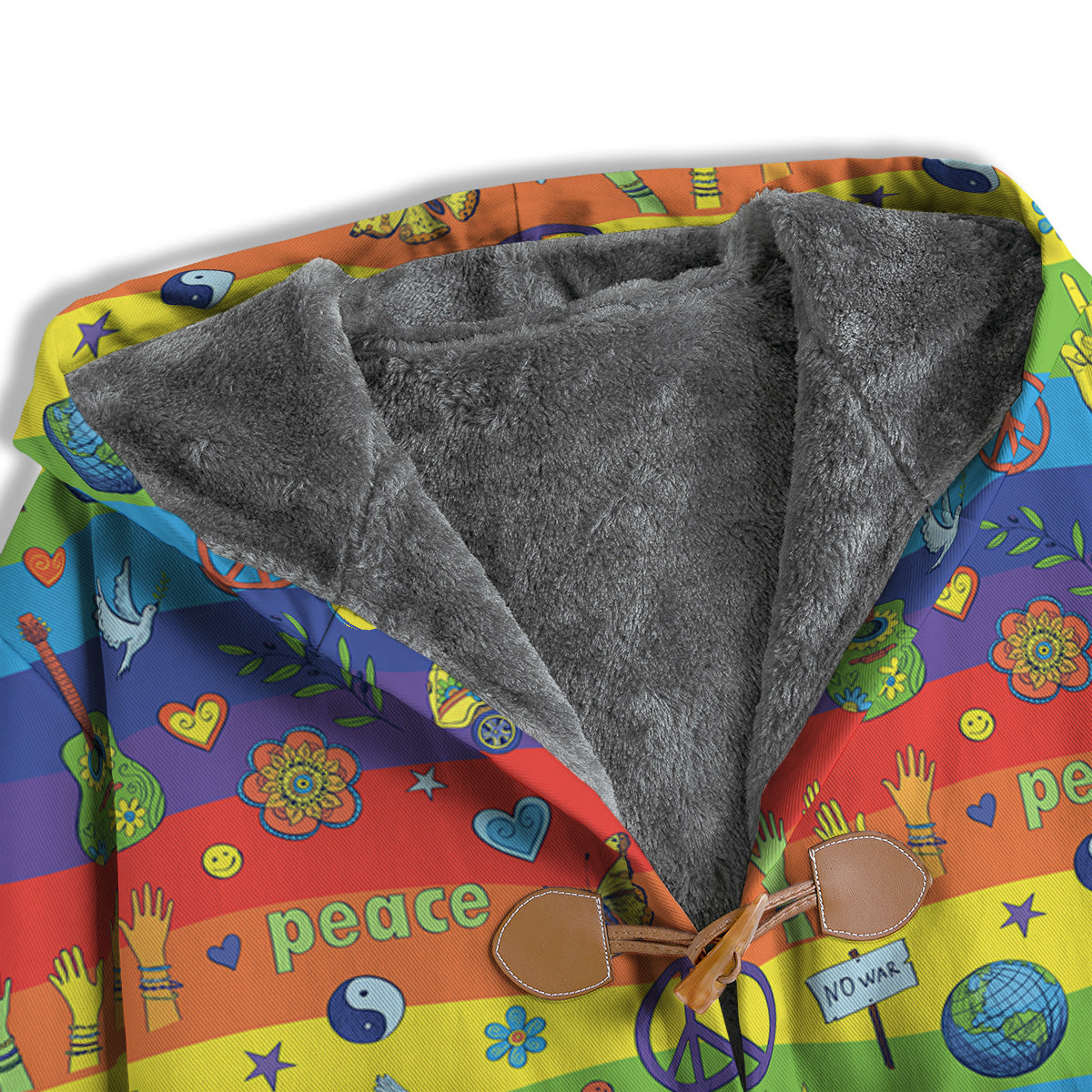 Hippie Drawing Psychedelic Wave Print Pattern Men's Windbreaker Jacket-grizzshop
