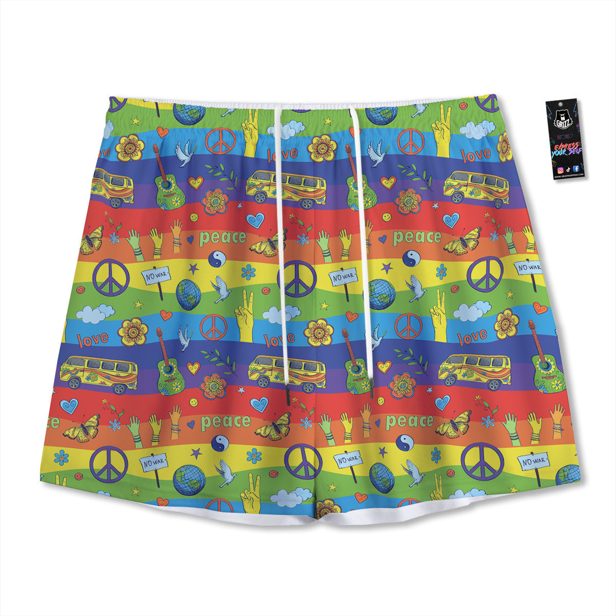 Maple Leaves Fall Autumn Print Mesh Shorts