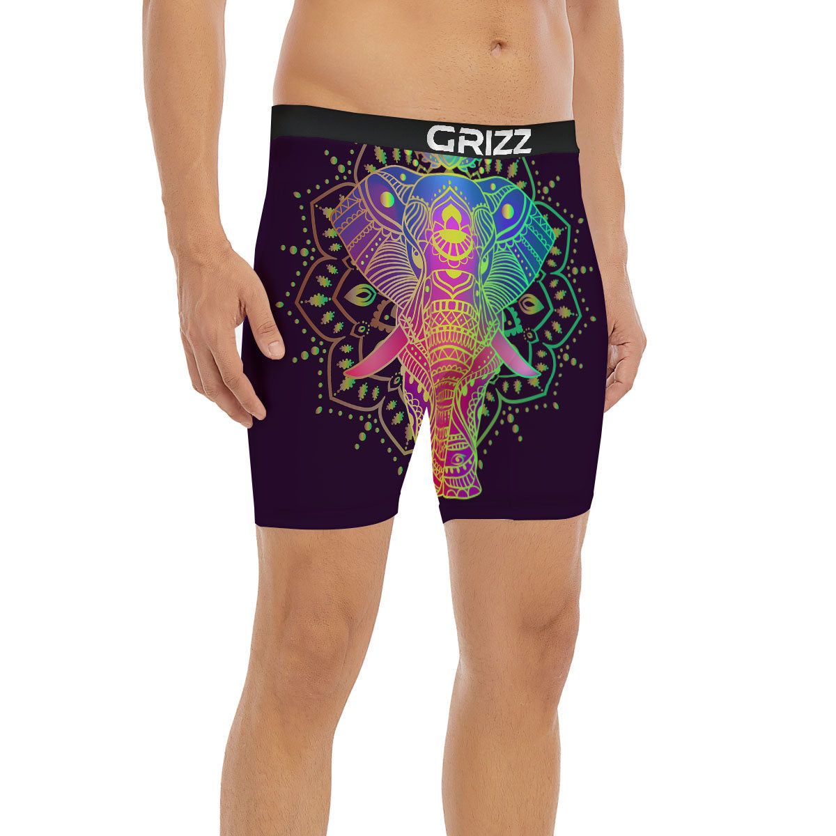 Hippie Elephant Indian Boho Print Boxer Briefs-grizzshop