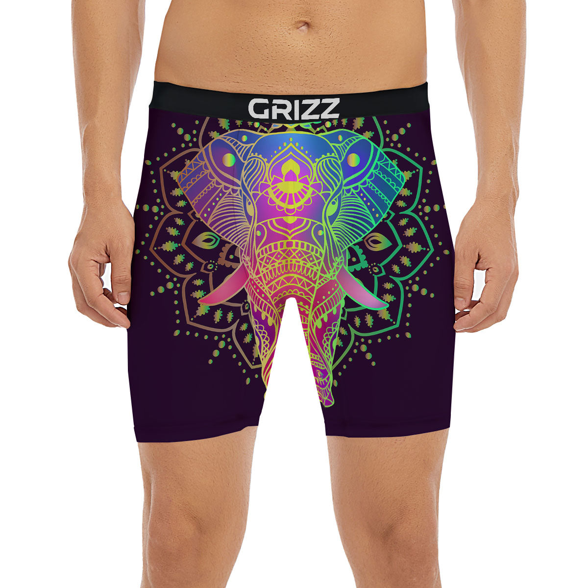 Hippie Elephant Indian Boho Print Boxer Briefs-grizzshop