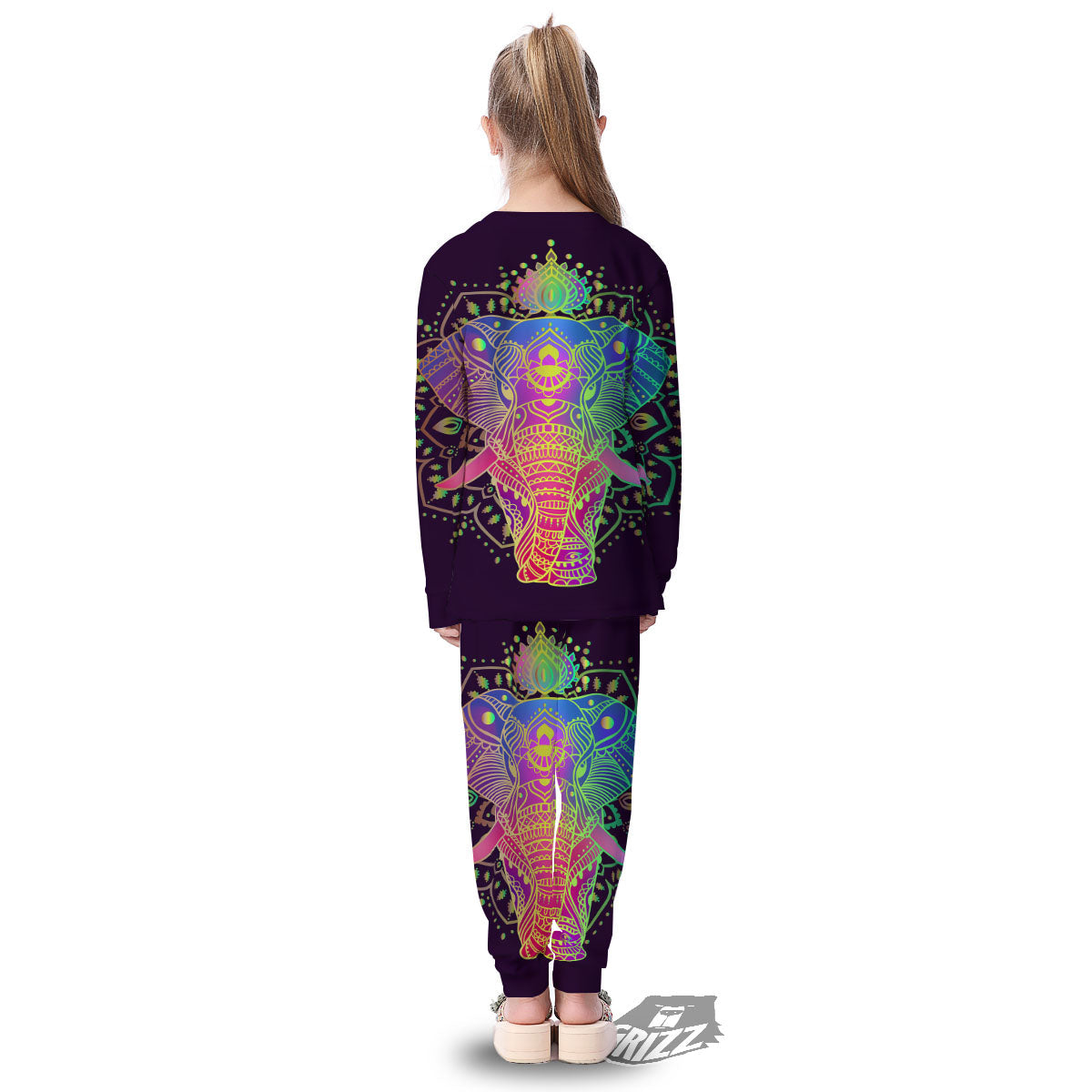 Hippie Elephant Indian Boho Print Kid's Pajamas-grizzshop