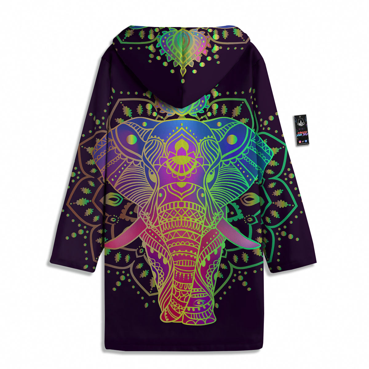 Hippie Elephant Indian Boho Print Men's Windbreaker Jacket-grizzshop